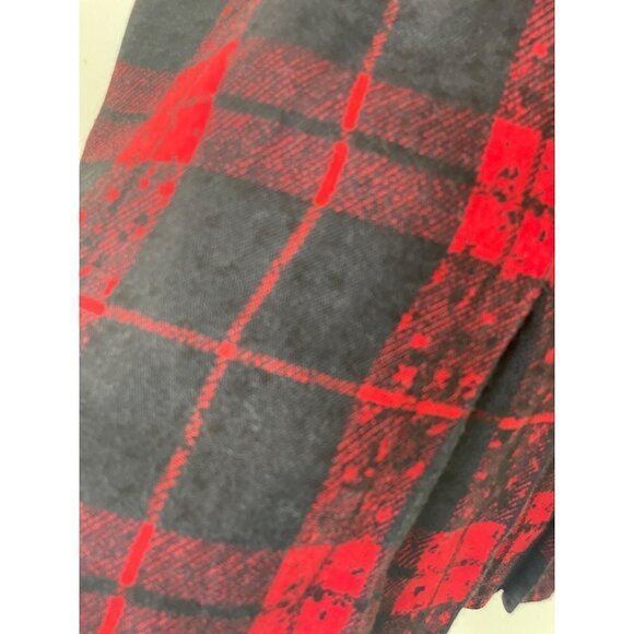 JS Scherrer Vintage Womens Pencil Skirt Size Large Black Red Plaid Wool Paris - Picture 10 of 14